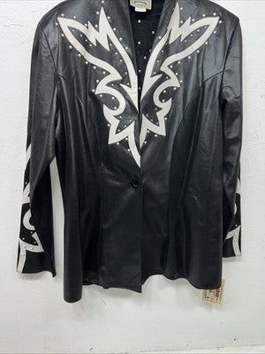 New Women’s Black 1849 Authentic Ranchwear Western Show Jacket Large UU-67