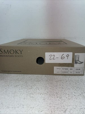 New Youth Black Smoky Mountain Cowboy Boots. 2405 Y 3.5 3 1/2. 22-69
