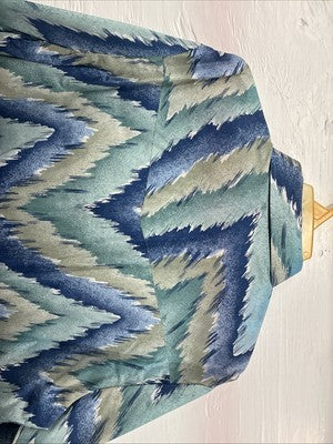 New Men’s ELY Cattleman Blue Green design Long Sleeve Pearl Snap 17 X 34 XL T-37