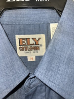 New Men’s Blue Bull ELY Cattleman Short Sleeve Pearl Snap Shirt. M P-36