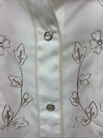 New Women’s H Bar C White Gold Design Long Sleeve Pearl Snap Medium TT-118