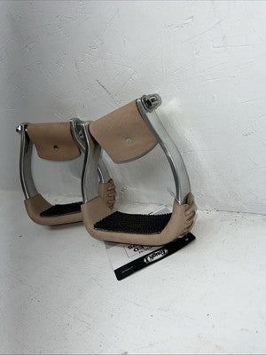 New Tough 1 Silver Aluminum Angled Stirrups 2” #57-9992 FF-11
