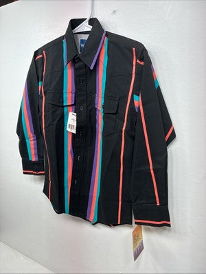 New Kids wrangler Multicolor Black Long Sleeve Button Up Size 10 LL-21