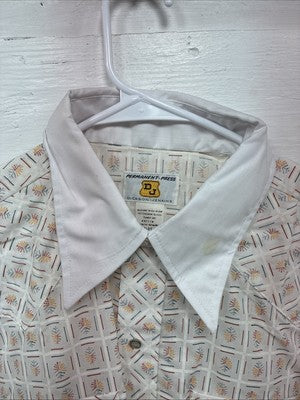 New Men’s Dickson Jenkins White Deign Long Sleeve Pearl Snap 16.5 Large X-55
