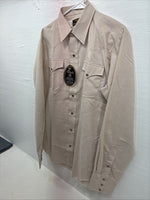 New Men’s Circle A Tan Long Sleeve Pearl Snap 16 X 36 Large X-60