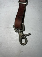 Used Leather Circle Y Breast Collar With Silver Metal Plate. S-47