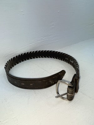 New Brown Genuine Leather Circle Y Weaved 30” Belt #8396 JJ-164