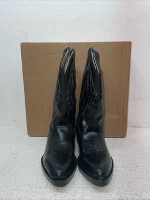 New Kids Black Bronco Cowboy Boots. C 1890 12.5 12 1/2 D. 23-17