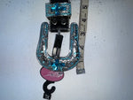 New Black Genuine Leather Blazin Roxx Blue Bling Cross XL Belt #N3520401 Z-78