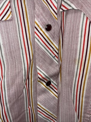 New Men’s Tem Tex Pink Stripe Long Sleeve Pearl Snap 15.5 X 33 Medium AA-91