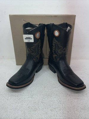 New Youth Black Smoky Mountain Cowboy Boots. 3242 Y 4.5 4 1/2. 22-105