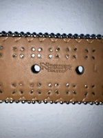 New Black Genuine Leather Nocona Silver Bling L Belt #N3466401 Z-100