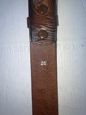New Brown Genuine Leather Double S Tooled Duck 26” Belt #3013002 NN-61