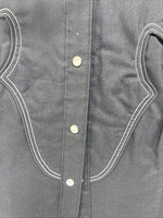 New Women’s Panhandle Slim Black Short Sleeve Pearl Snap Large GG-9