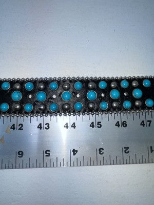 New Black Genuine Leather Blazin Roxx Blue Bling Cross XL Belt #N3520401 Z-78