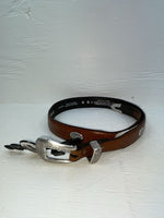 New Brown Genuine Leather Nocona Silver Pendent 32” Belt #N2427002 JJ-30