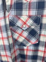 New Women’s Cumberland Blue Red Plaid Long Sleeve Pearl Snap 2XL GG-14