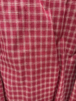 Me End H Bar C Red Plaid Long Sleeve Pearl Snap 16.5 Large AA-35