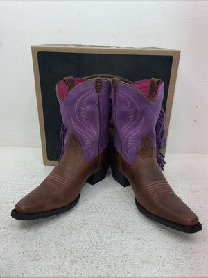 New Youth Purple With Fringe Ariat Cowboy Boots. 10012797 5 M. 2-172