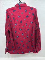 New Men’s Wrangler Pink Western Print Design Long Sleeve Button Up XL M-92
