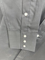 New Men’s White Horse Black Wolf Design Long Sleeve Pearl Snap Large AA-46 