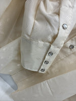 New Men’s H Bar C Tan Designed Long Sleeve Pearl Snap 17 X 34 XL X-104