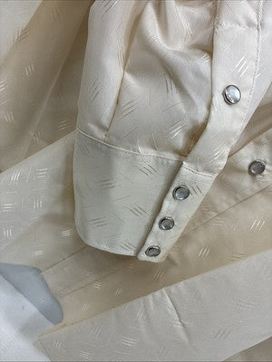 New Men’s H Bar C Tan Designed Long Sleeve Pearl Snap 17 X 34 XL X-104