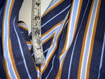 New Vintage Blue And Brown Striped Fenton Polyester Pants #656 SS-76