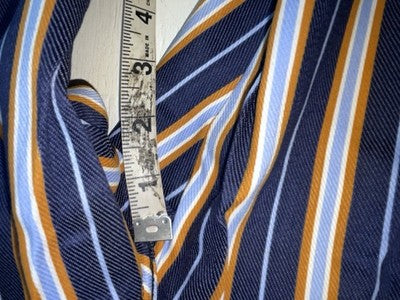 New Vintage Blue And Brown Striped Fenton Polyester Pants #656 SS-76