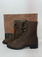 New Youth Brown Lace Up Dan Post Cowboy Boots. C 3121 3.5 3 1/2 D. 22-26