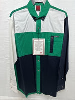 New Men’s “Mo” Betta Multicolor Green Long Sleeve Button Up 17.5 XL O-69