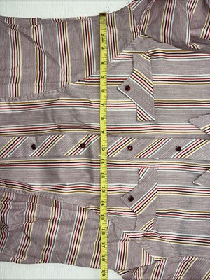 New Men’s Tem Tex Pink Stripe Long Sleeve Pearl Snap 15.5 X 33 Medium AA-91