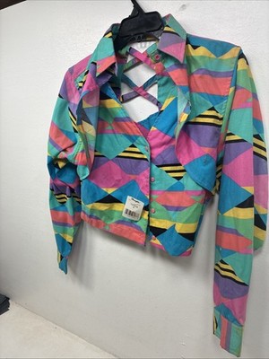 New Women’s Wrangler Multicolor Designed Button Up Medium TT-102