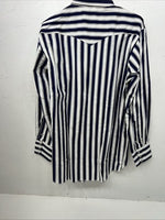 New Men’s Blue White HbarC Ranchwear Long Sleeve Pearl Snap Shirt 16.5x34 L S-13