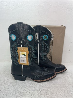 New Youth Black Smoky Mountain Cowboy Boots. 3343 Y 3.5 3 1/2. 22-37