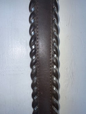 New Brown Genuine Leather Circle Y Weaved 30” Belt #8396 JJ-164