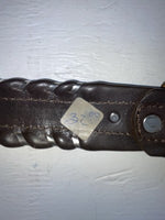 New Brown Genuine Leather Circle Y Weaved 30” Belt #8396 JJ-164