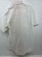 New Men’s H Bar C White Simple Short Sleeve Pearl Snap 16 Large Q-26