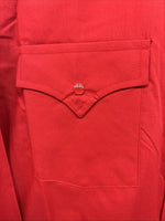 New Men’s ELY Cattleman Red Long Sleeve Pearl Snap 16.5 X 35 Large AA-56