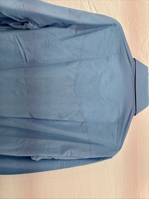 New Men’s ELY Cattleman Blue Simple Long Sleeve Pearl Snap 17.5 X 35 XL O-57