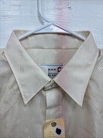 New Men’s H Bar C Tan Designed Long Sleeve Pearl Snap 17 X 34 XL X-104