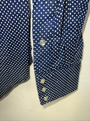 New Mens Blue Rockmount Ranch Wear Pearl Snap Long Sleeve Shirt 15.5x35 M P-22