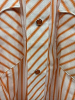 New Men’s Tem Tex Orange Stripe Long Sleeve Pearl Snap 16 X 35 Large AA-32