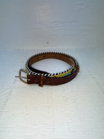New Brown Genuine Leather Beaded 30” Belt JJ-159
