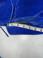 New Blue Children’s Whitman Show Chaps With Fringe Adjustable Waist 36” N-43
