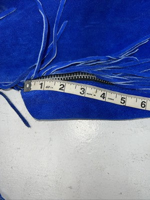 New Blue Children’s Whitman Show Chaps With Fringe Adjustable Waist 36” N-43