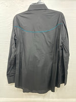 New Men’s ELY Diamond Black Western Design Long Sleeve Pearl Snap Large AA-18