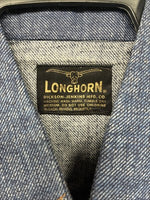 New Women’s Longhorn Blue Jean Long Sleeve Pearl Snap 16.5 XL DD-86