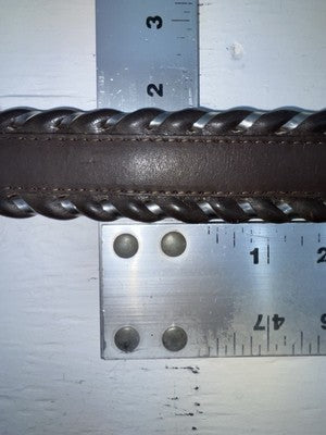 New Brown Genuine Leather Circle Y Weaved 30” Belt #8396 JJ-164