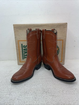 New Kids Brown Texas Brand Cowboy Boots. C 111 3 E E. 22-10